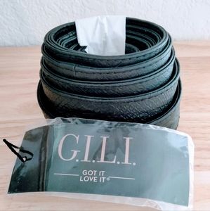 NWT G.I.L.I. Obi reversible leather belt BLACK Small